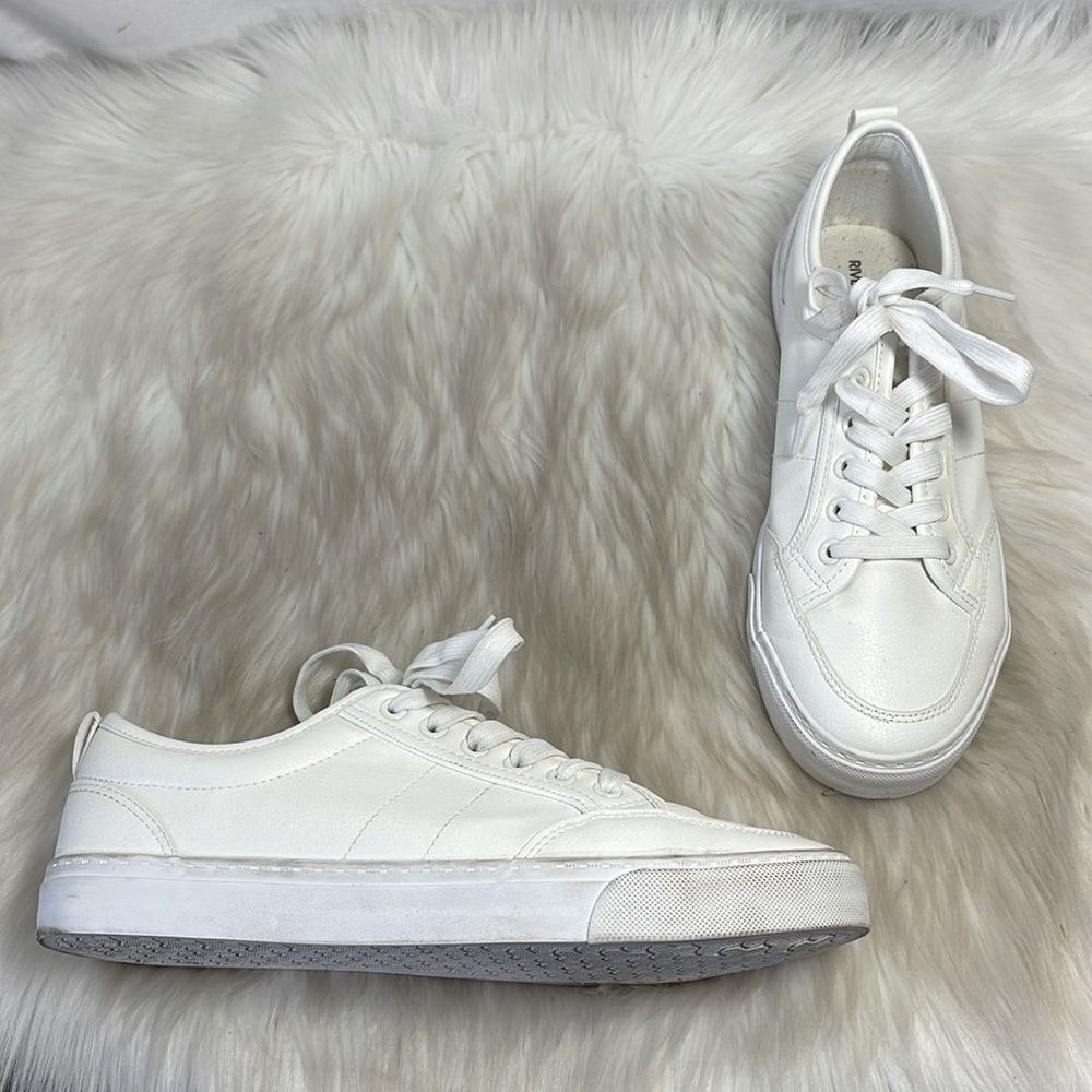 River Island White‎ Vegan Leather Lace Up Sneakers Sz US 10
